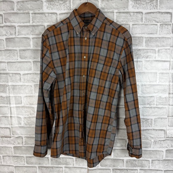 Filson Other - Filson Mens Plaid Button Down Shirt Brown Grey Cotton Long Sleeve Size SMALL
